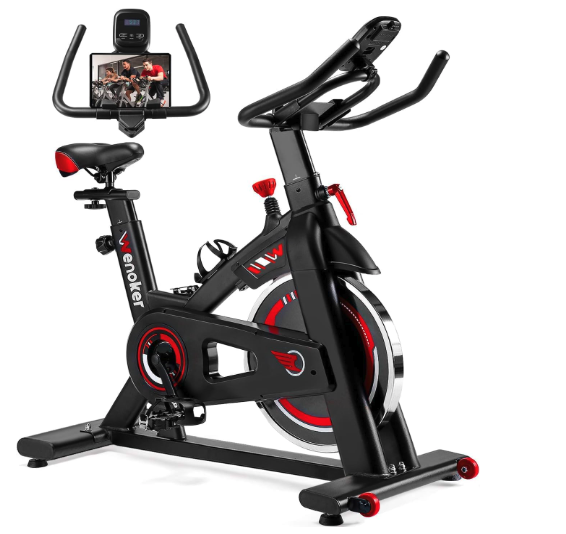 Wenoker Exercise Bike Indoor Cycling, Spin Bike Exercise Equipment for Home Gym